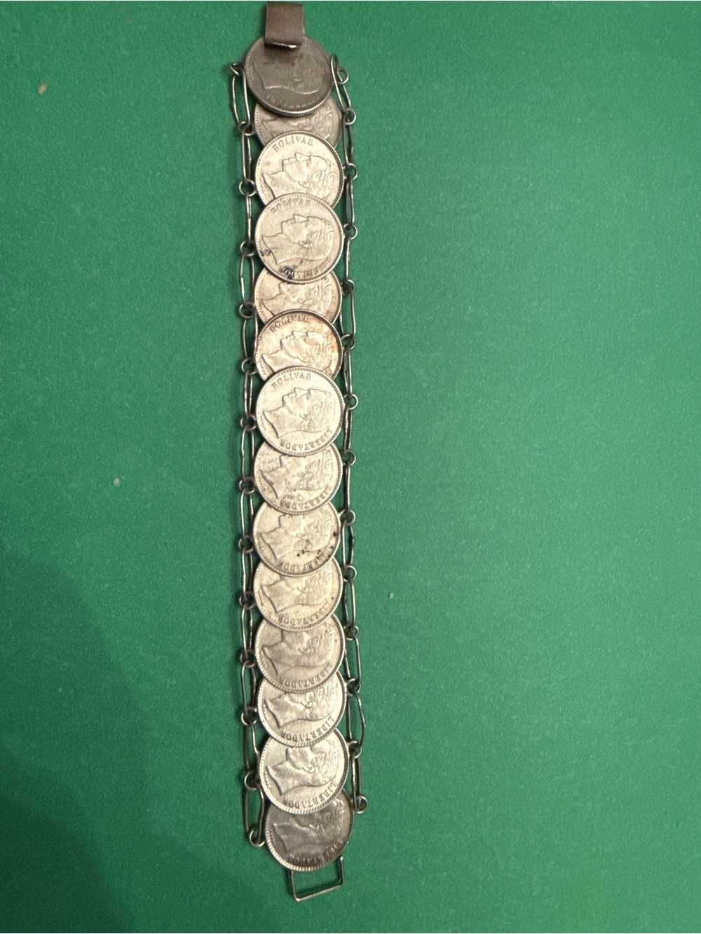 Silver-Tone Coin Link Bracelet